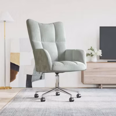 Prolenta Premium –  Chaise de relaxation Gris clair Velours