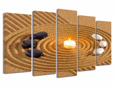 DECLINA, Tableau toile imprimée Zen, Tableau cadre deco zen jardin japonais, 220×120 cm