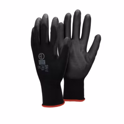 1 Paire de Gants de Travail en PU – Taille 7 -S Couleur Noir – Gants de Mécanicien / Constructeurs /de Protection