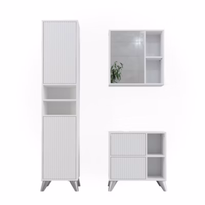 Vicco Ensemble de meubles de salle de bain Blanc 3 pièces