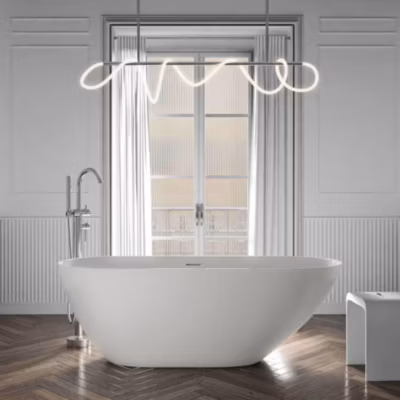 Baignoire îlot Acrylique ovale design 180x80x58cm Blanc mat + Bonde et trop plein – ROMA 2.0