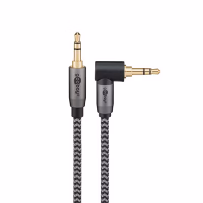 Câble audio Jack 3.5 coudé 90 or 50cm GOOBAY