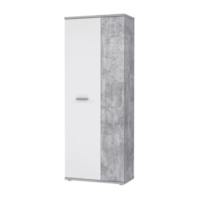 Armoire a chaussures style contemporain effet beton et blanc mat – L 69 cm