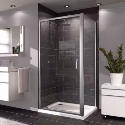 HÜPPE  Next – Paroi de douche latérale seule 100cm en verre transparent + Profilés chromés brillants (140507.069.322)