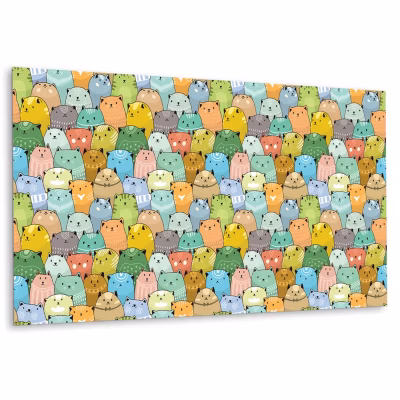 Panneau autocollant Tulup 100×50 cm Chats colorés 1 pcs