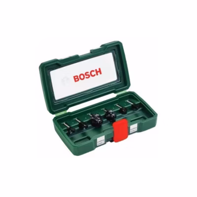 Coffret de 6 fraises au carbure BOSCH – queue de 6mm – pour rainurer et profiler