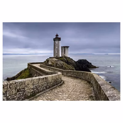 Brise vue imprimé bord de mer PHARE DU PETIT MINOU, H.2 x L.3 m, 100% occultant, Made in France + kit de fixation offert