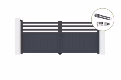 Portail battant 3,4m NEVIS H.140cm alu + motorisation RANGER B150