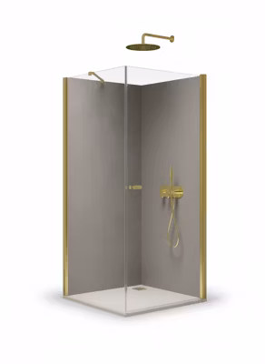 Cabine de douche pivotante  80×100 cm doré  CUBA  GOLD