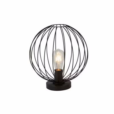 Searchlight Rondo Lampe de table avec cadre en fil de fer noir