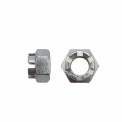 50 Ecrous Hexagonaux à Créneaux Dégagés M16 mm – DIN 935 – 8 – Zingué blanc – D-Work