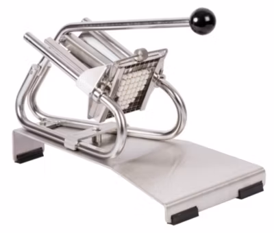Coupe-frites professionnel inox sur socle inox – couteau inox + poussoir 8 mm – Louis Tellier